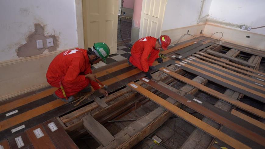 Piso de madeira do Palácio Antônio Lemos também será todo removido e totalmente restaurado.