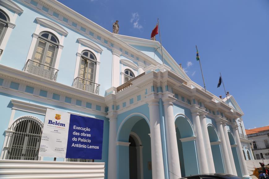 Obra de restauração do Palácio Antônio Lemos tem previsão de ser concluída em dezembro de 2023.